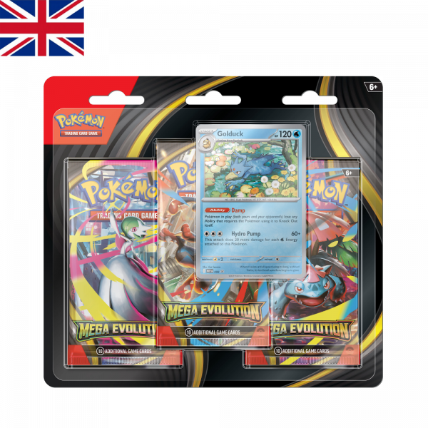 Blister 3 Sobres Mega Evolución de Golduck | Ingles | POKÉMON
