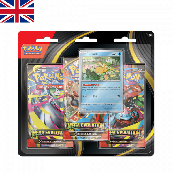 Blister 3 Sobres Mega Evolución de Psyduck | Ingles | POKÉMON