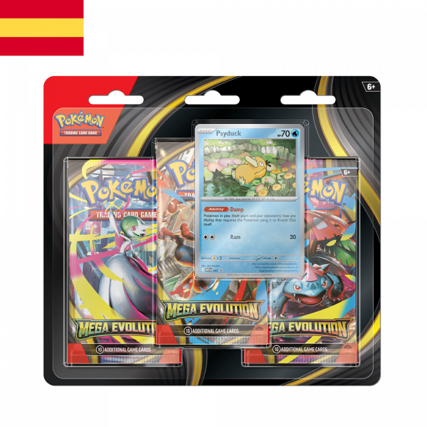 Blister 3 Sobres Mega Evolución de Psyduck | Español| POKÉMON